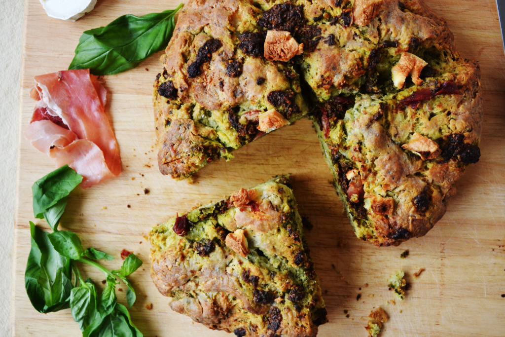 Prosciutto, Pesto, and Goats' Cheese Soda Bread Bake Off Bake Along
